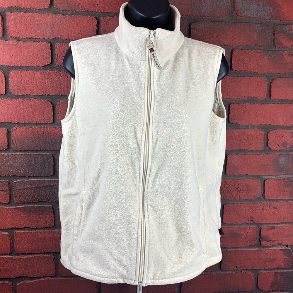 Woolrich Vest Womens Small Cream Fleece Zip Up